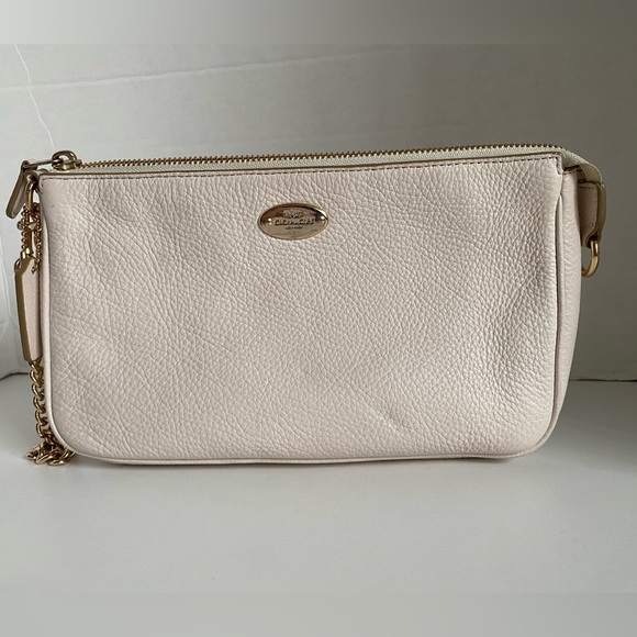 Coach Nolita with chain chalk color pebble leather purse - Picture 3 of 14